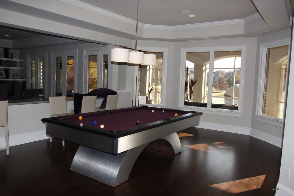 Photo of a contemporary family room in Charlotte.