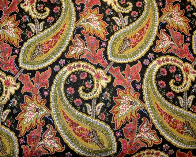 Plumtree Paisley Spice Waverly Fabric Mediterranean Drapery
