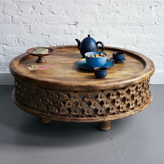 Carved Wood Coffee Table