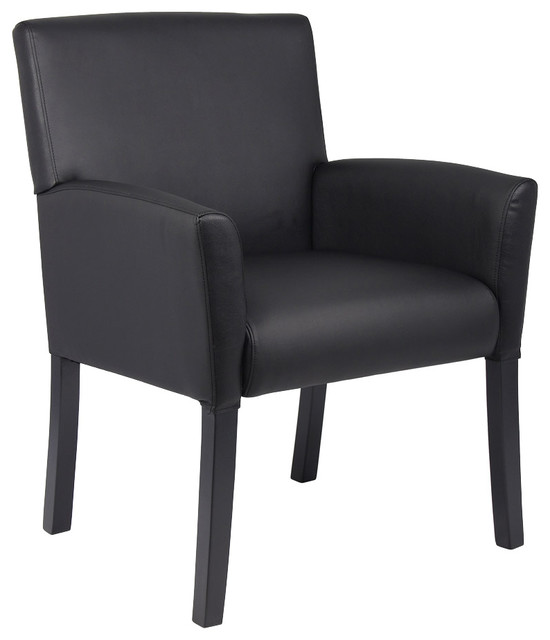 Boss Office Products Executive Box Arm Office Chair with Mahogany Base