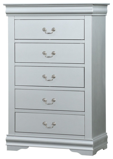 Traditional Tall Dresser, Phillip Design With 5 Storage Drawers ...