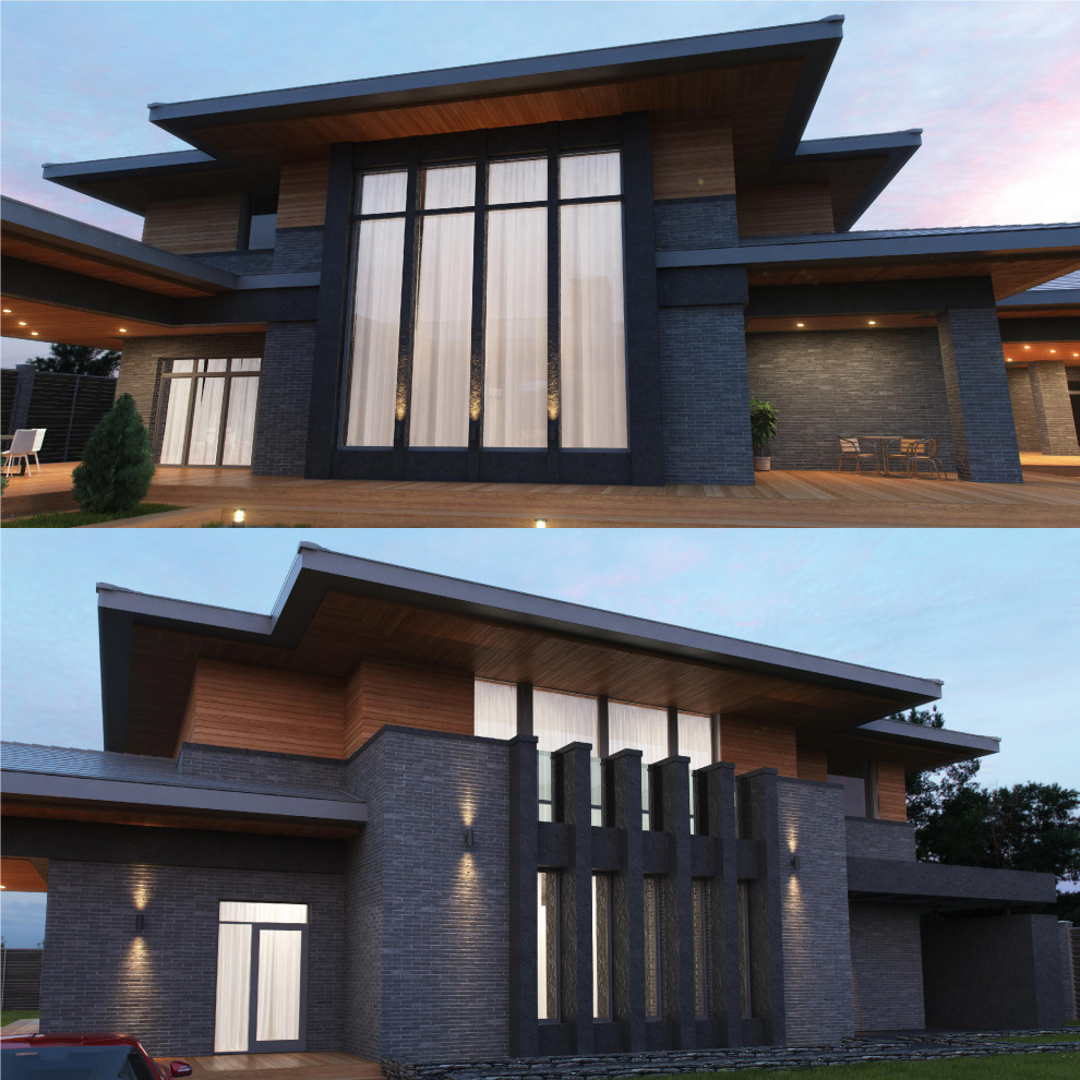 Загородный дом с гаражом и гостевым домом