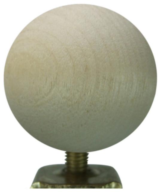 Natural Wood Ball Lamp Finial 1.45"h Traditional Lighting Hardware