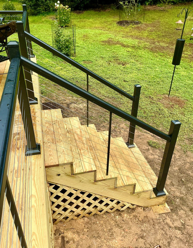 Wood Deck with Steel Cable Rails