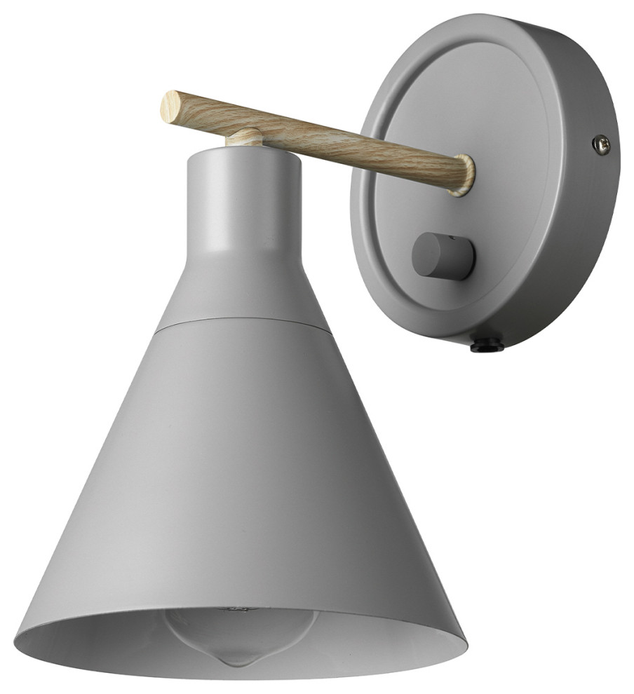 Tristan 1Light Matte Gray PlugIn or Hardwire Wall Sconce