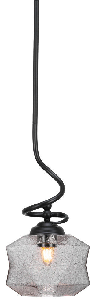 Capri 1-Light Stem Pendant with Hang Straight Swivel, Matte Black/Smoke