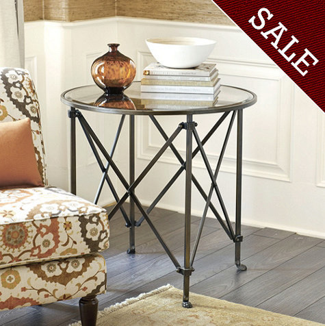 Olivia 30-inch Round Mirrored Side Table