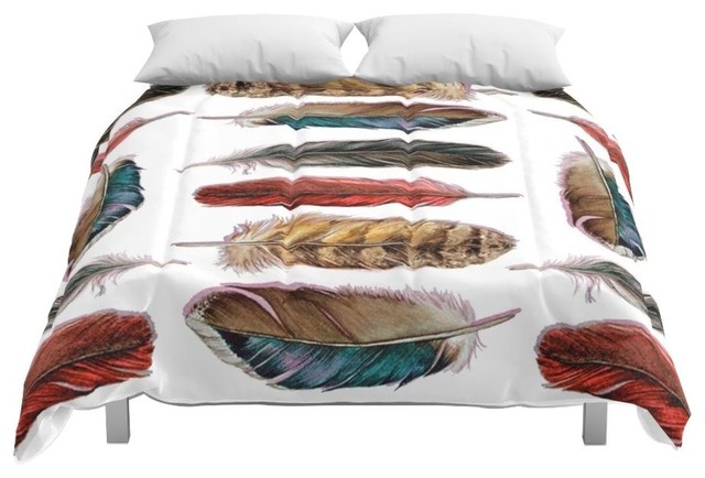 Society6 Country Feathers Comforter Contemporary Comforters