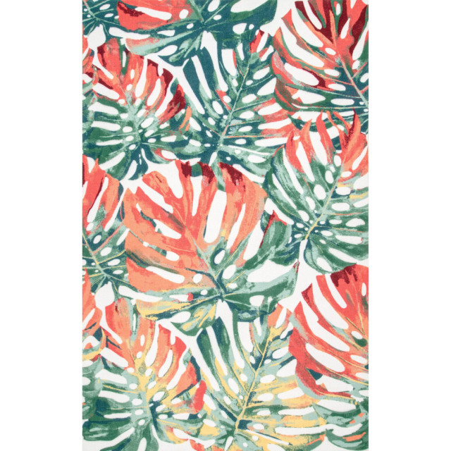 Contemporary Country and Floral Area Rug, Multi, 4'