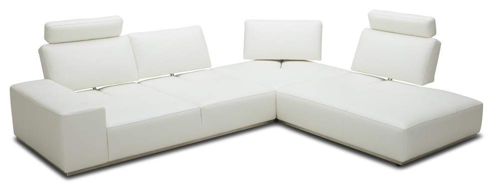 VIG Furniture, Divani Casa Martha Modern Leather Sectional Sofa, White