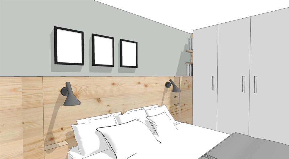 Appartment in der Schweiz - Entwurf Schlafzimmer