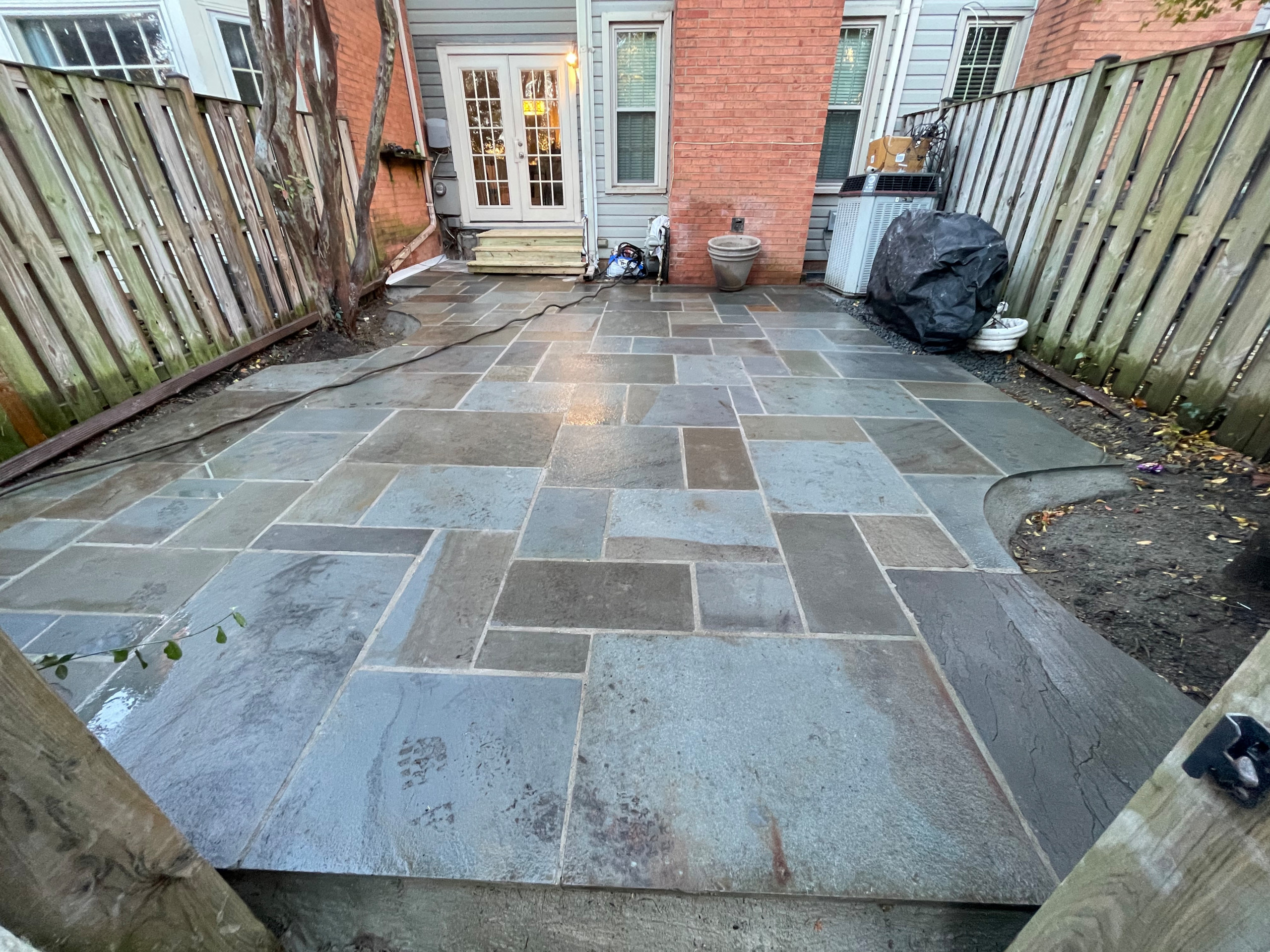New Retaining Wall, Patio and Chimney