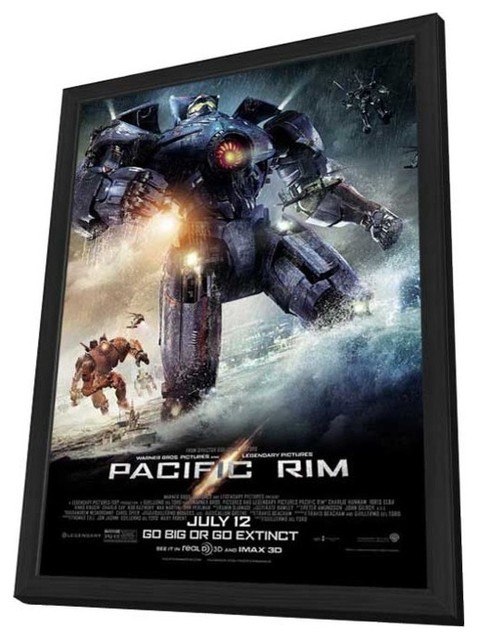 Pacific Rim 27 x 40 Movie Poster - Style B - in Deluxe Wood Frame