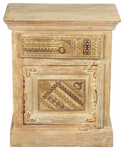 Modern Mosaic Mango Wood Nightstand Mini Cabinet Farmhouse Nightstands And Bedside Tables By Sierra Living Concepts