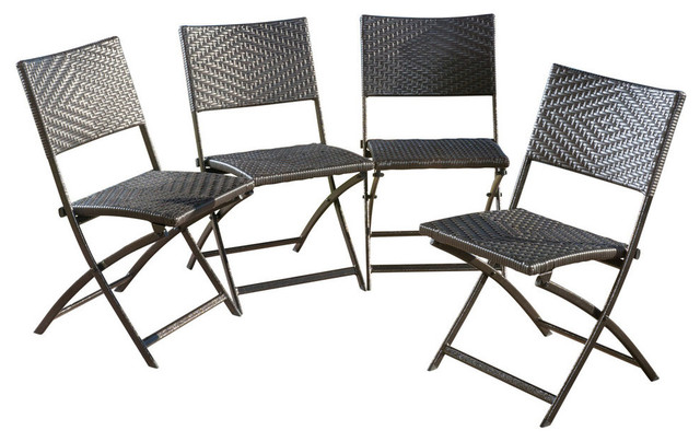 Gdf Studio Jason Outdoor Brown Wicker Folding Chairs Set Of 4 Gdf Studio Jason Outdoor Brown Wicker Folding Chairs Set Of 4
