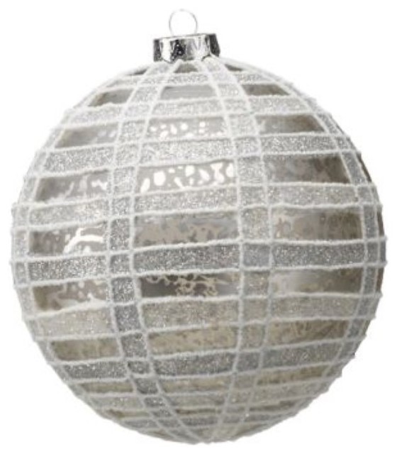 large holiday ball christmas ornament antique silver and glitter set of 4 - Antique Silver Christmas Decorations large holiday ball christmas ornament antique silver and glitter set of 4 - Antique Silver Christmas Decorations