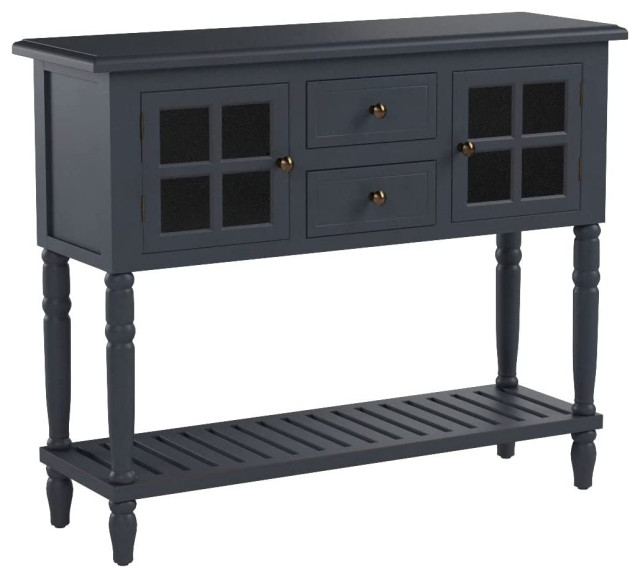 Modern Accent Table, Antique Navy