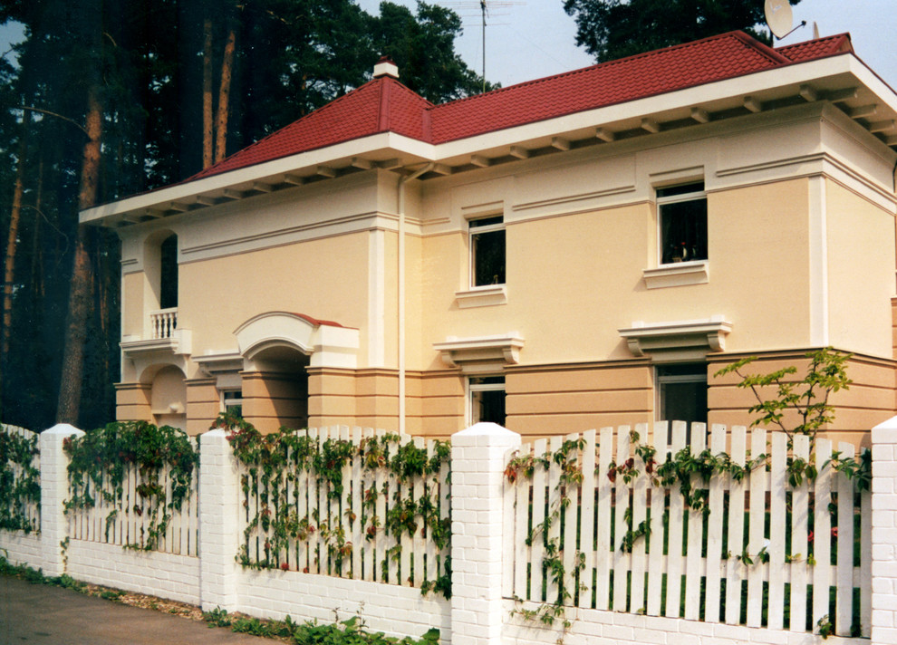 Фасад дома в стиле русского модерна,