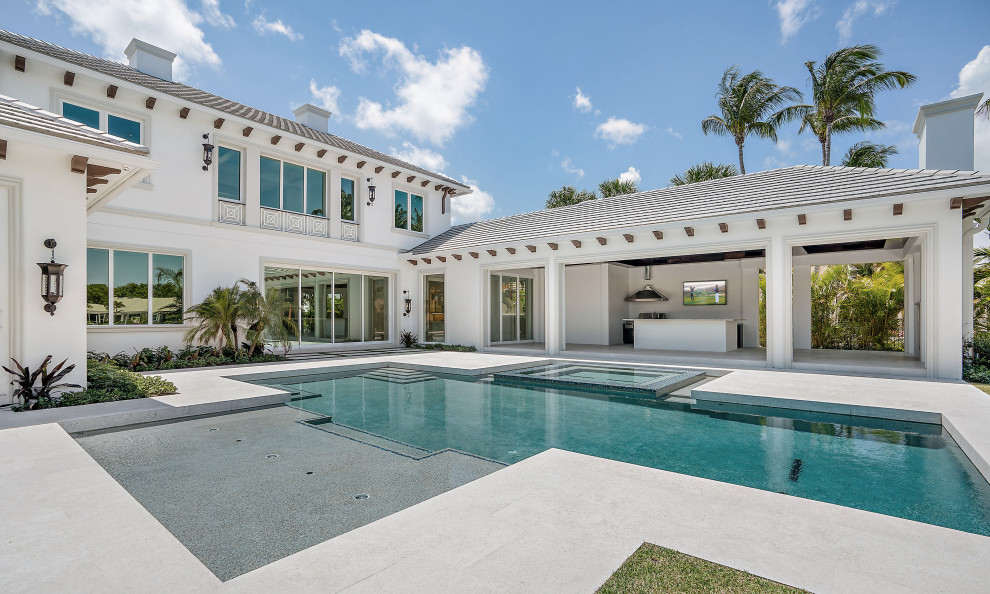Inspiration for a transitional pool remodel in Miami