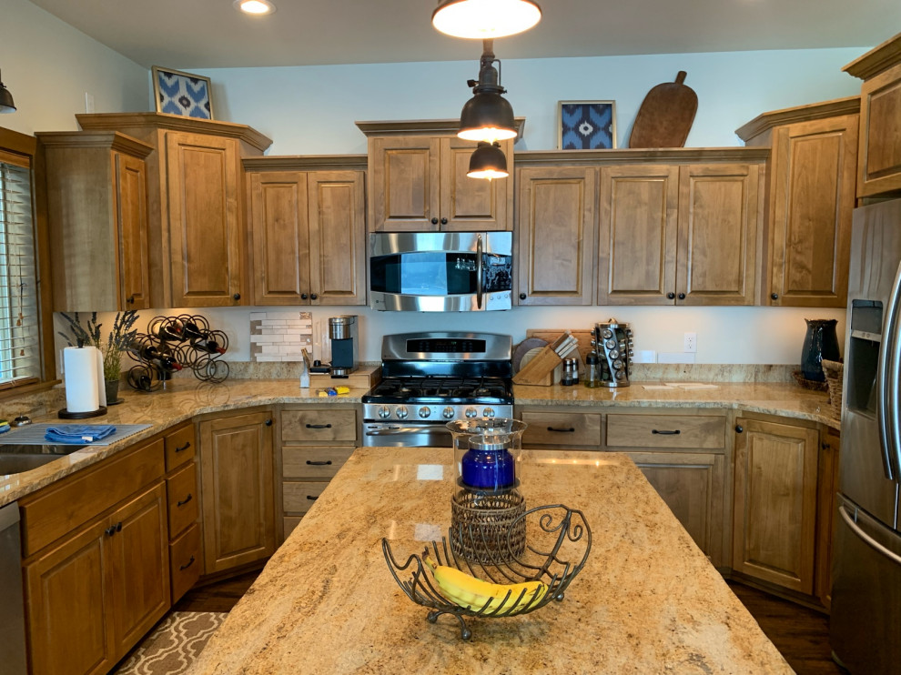 Do I have to remove granite backsplash before I add more tile? | Houzz ...