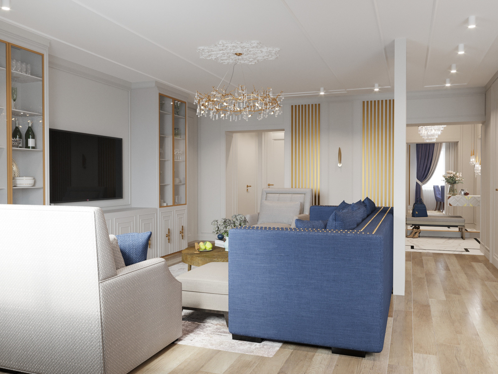 Гостиная - 3 - х комнатная квартира в г. Химки