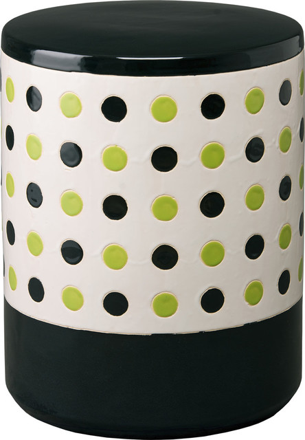 Patio Lawn Garden Abbyson Ellie Ceramic Garden Stool Black