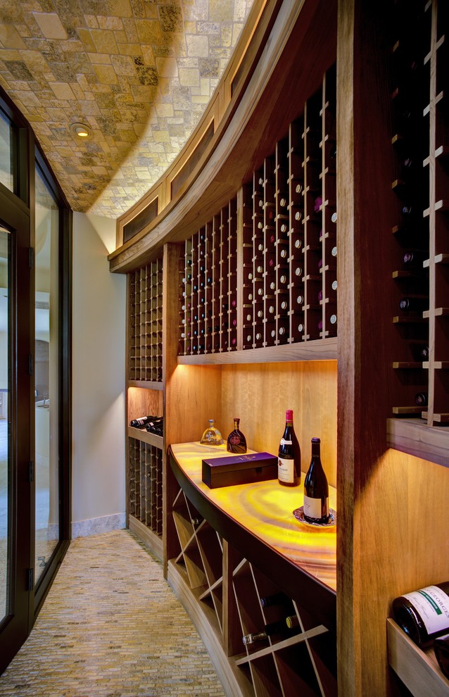 This is an example of a transitional wine cellar in Phoenix.
