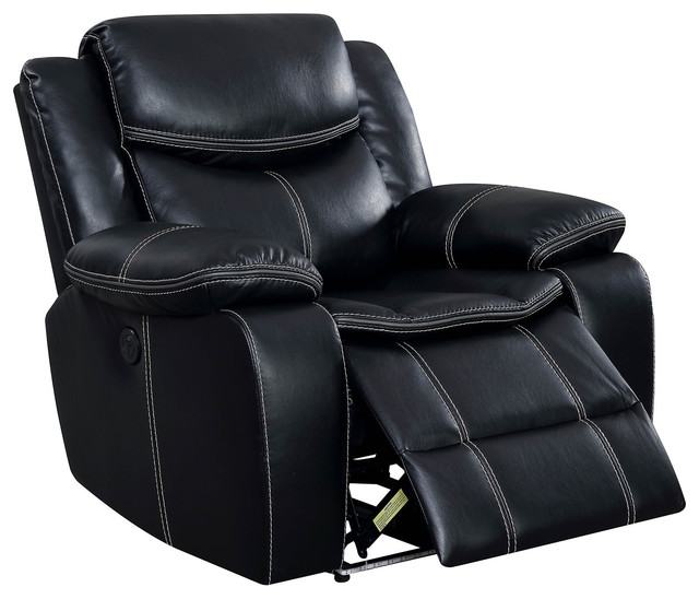 Everette Fabric Power Recliner With Cup Holder Usb Charger And Stora