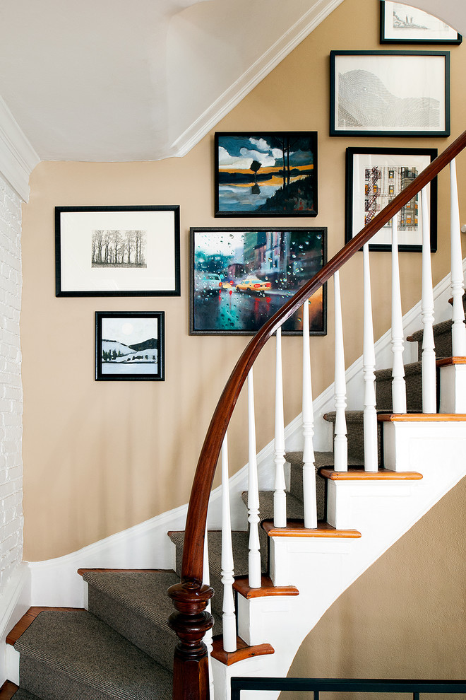 Design ideas for a transitional staircase in Philadelphia.