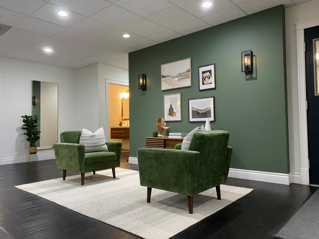 Welcome to our atypical accounting firm.  Come in and have a seat in this contemporary waiting room.