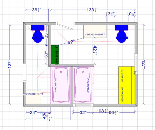 Help please! Keep 1 large bathroom or divide into 2??