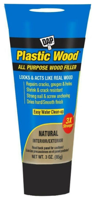 Plastic Wood® 00580 High Quality Latex Based Wood Filler, Natural, 3 Oz Tube