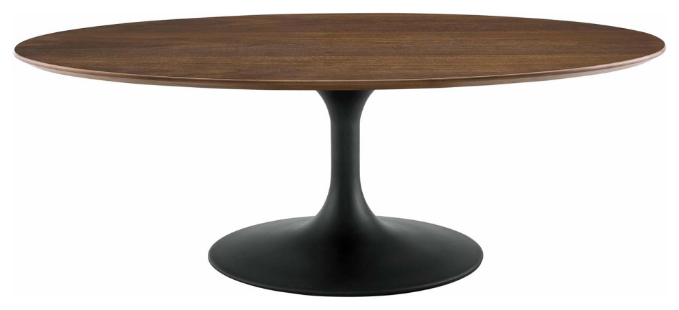 Lippa 48" Oval-Shaped Walnut Coffee Table Black Walnut