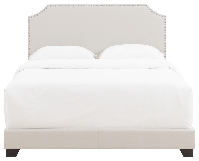 Clipped Corner Upholstered Bed, Riley Tufted Upholstered Cal King Headboard