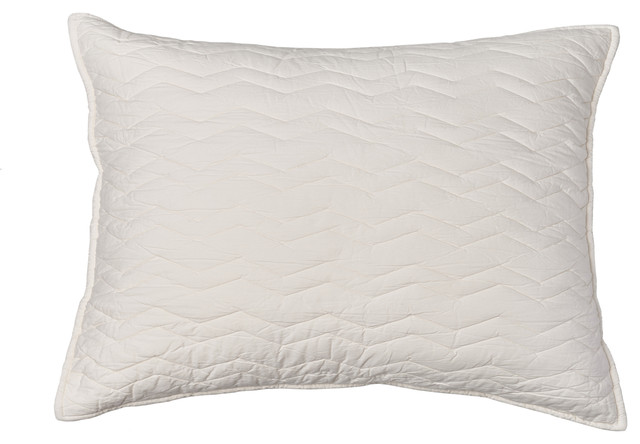 Shell Pillowcase Sham, Ivory, Standard