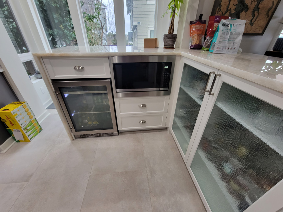 Custom bar cabinets with rain glass doors!!