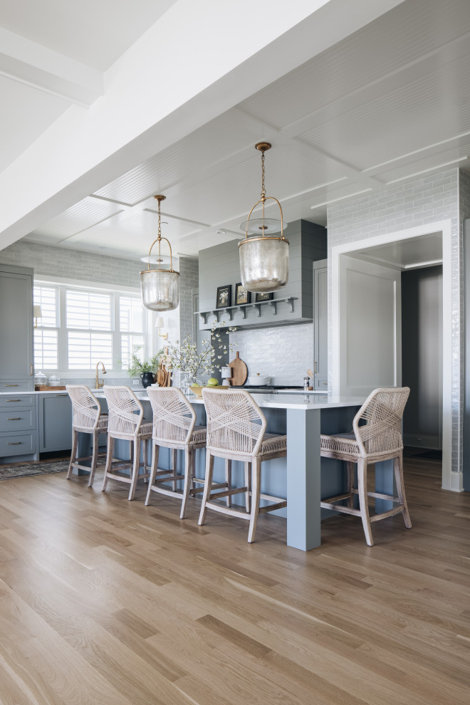 Example of a transitional home design design in Chicago