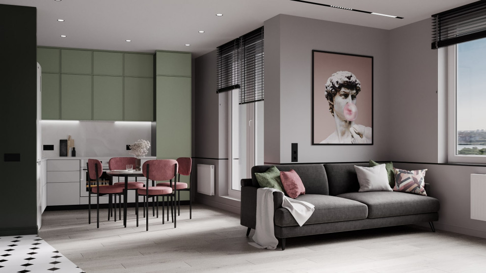 Дизайн-проект двухкомнатной квартиры общей площадью 56 кв.м.