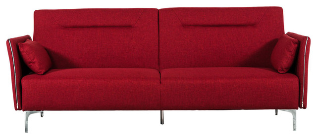 Homeroots Furniture Living Room Bedroom Fabric Single Loveseat Sofa Red