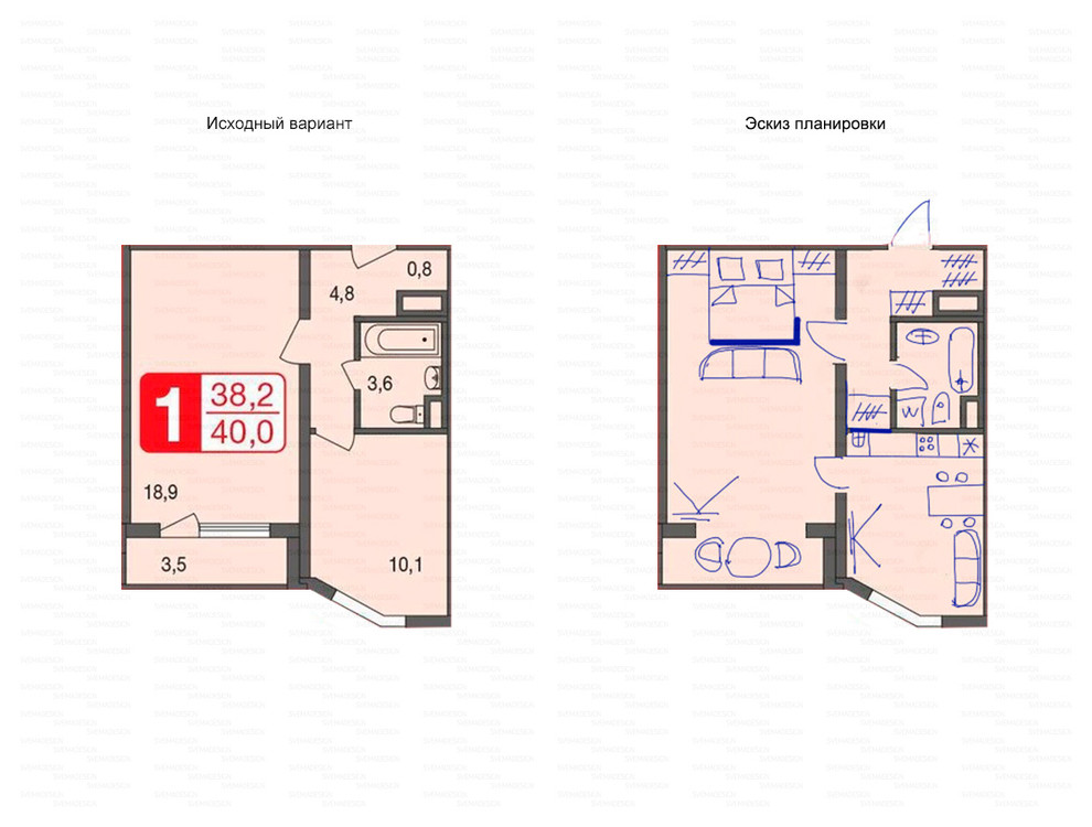 Идеи перепланировки для однокомнатных квартир