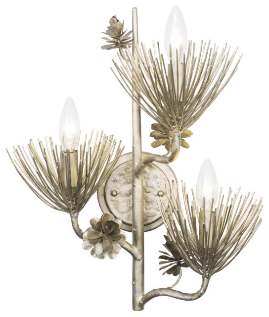 Pinion 3 Light Wall Sconce, Zen Gold Contemporary Wall Sconces by