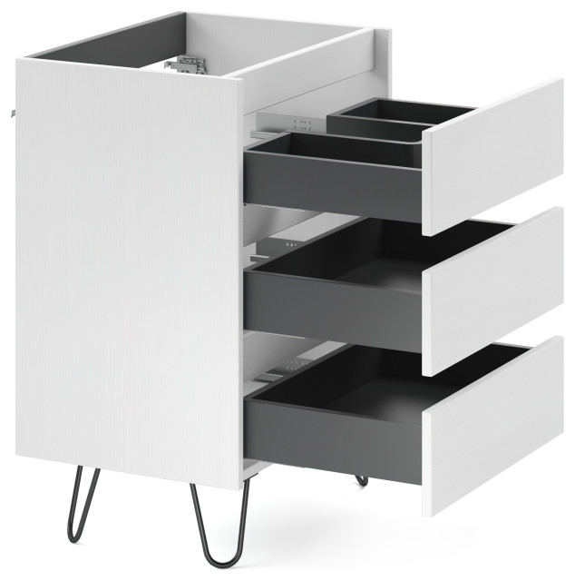 Tivoli Bathroom Vanity With Ceramic Sink, 24" - Midcentury - Bathroom ...