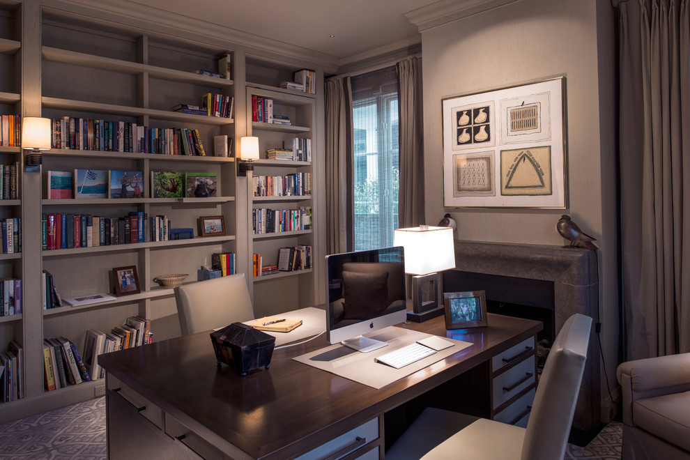 This is an example of a contemporary home office in New Orleans.