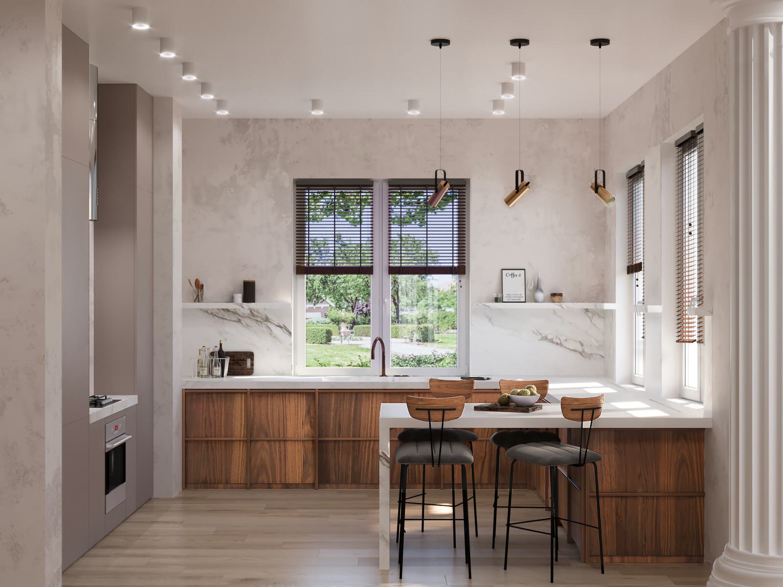 Современная кухня-гостиная