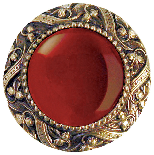 Notting Hill Victorian Jewel/Red Carnelian Knob, Dimensions 15/16