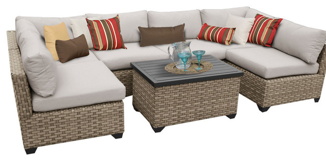 Monterey 7 Piece Outdoor Wicker Patio Furniture Set 07a Tropical Monterey 7 Piece Outdoor Wicker Patio Furniture Set 07a