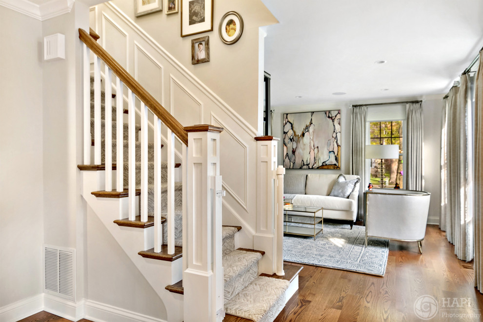 Staircase - transitional staircase idea in Chicago