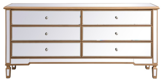 Calum 72 Mirrored Chest Traditional, Mirrored Dresser Chest Gold
