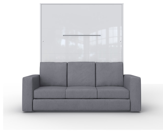 Invento Vertical Wall Bed Sofa and mattress 63x78.7 inch Transitional