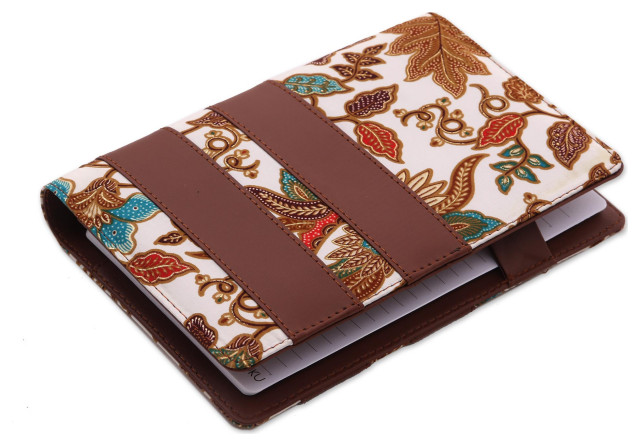 Handmade Noteworthy Batik Cotton and Faux Leather Planner